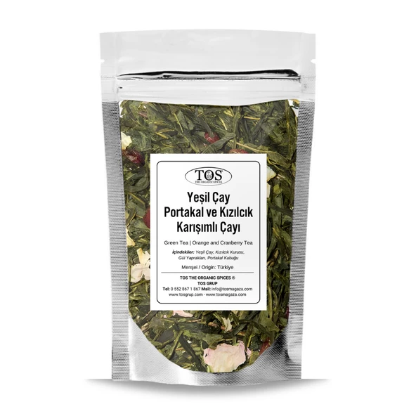 Yeşil Çay / Portakal ve Kızılcık Çayı 250 gr (1. Kalite)