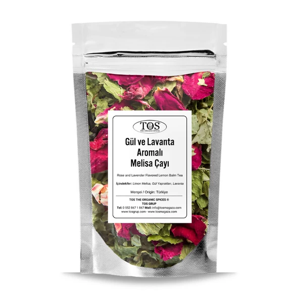 Gül ve Lavanta Aromalı Melisa Çayı 100 gr (1. Kalite)