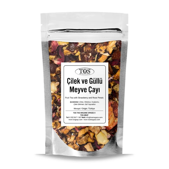 Çilek ve Gül Yapraklı Meyve Çayı 100 gr (1. Kalite) ürün görseli 1