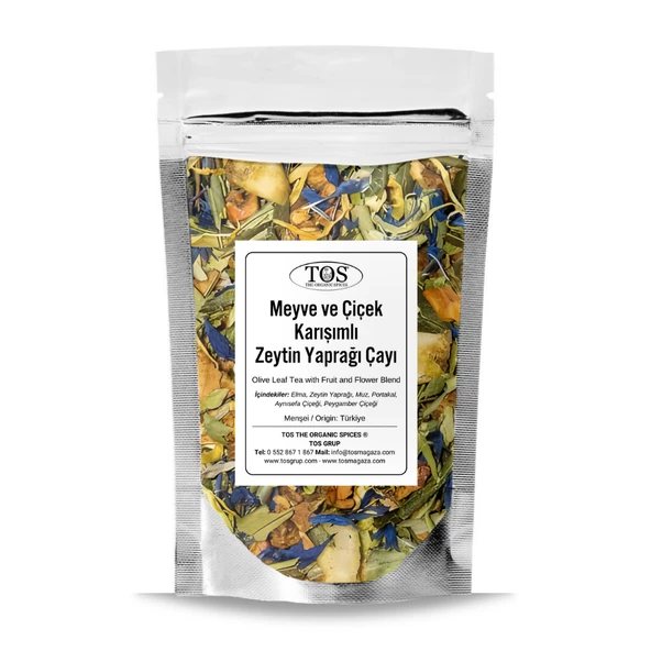 Meyve ve Çiçek Karışımlı Zeytin Yaprağı Çayı 100 gr (1. Kalite)