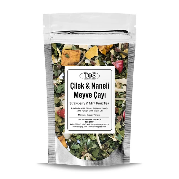 Çilek & Naneli Meyve Çayı 100 gr (1. Kalite) ürün görseli 1