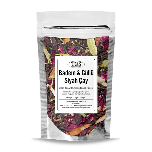 Badem ve Güllü Siyah Çay 250 gr (1. Kalite)