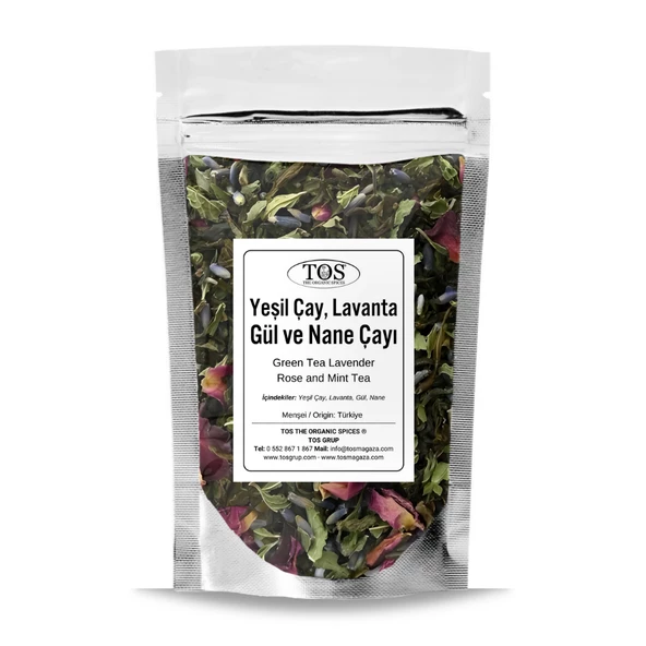 Yeşil Çay Lavanta Gül ve Nane Çayı 100 gr (1. Kalite)