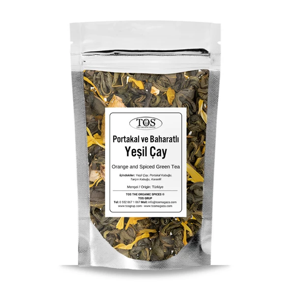 Portakallı Baharatlı Yeşil Çay 100 gr (1. Kalite)