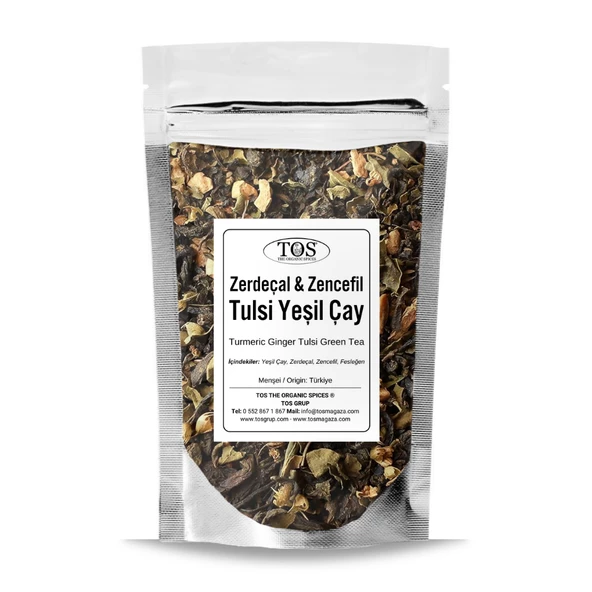 Zerdeçal Zencefil Tulsi Yeşil Çay 40 gr (1. Kalite)