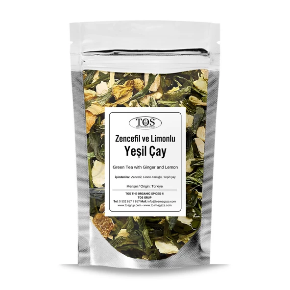 Zencefilli Limonlu Yeşil Çay 250 gr (1. Kalite) ürün görseli 1