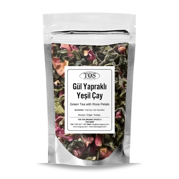Gül Yapraklı Yeşil Çay 100 gr (1. Kalite)
