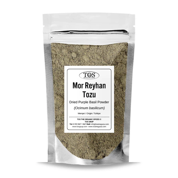 Mor Reyhan Tozu 100 gr (1. Kalite) Ocimum basilicum