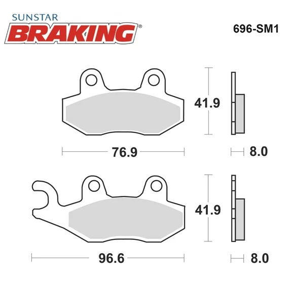 YARI METALİK FREN BALATASI / TRIUMPH / TROPHY SE / 1215cc / ARKA  / 2013-2014-2015-2016 - Resim 2