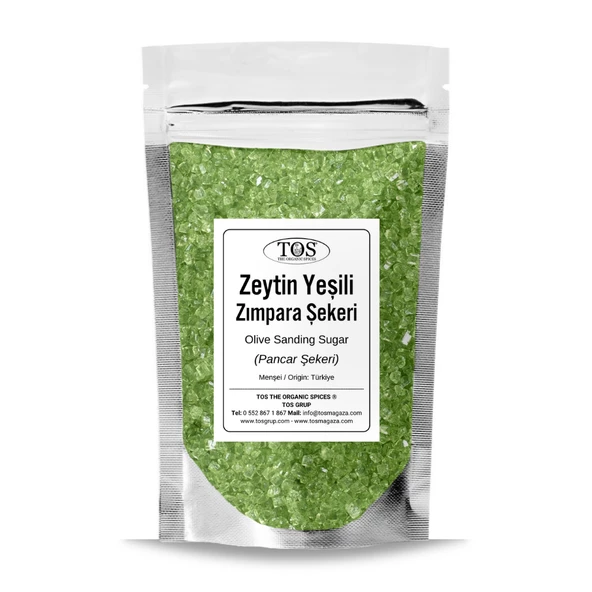 Zeytin Yeşili Zımpara Şekeri 500 gr Olive Green Sanding Sugar