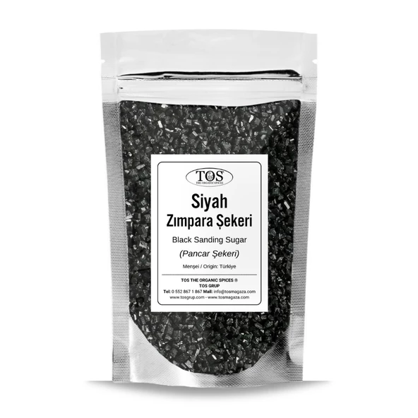 Siyah Zımpara Şekeri 1 kg Black Sanding Sugar