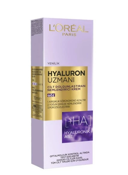 LOREAL PARİS GÖZ ÇEVRESİ BAKIM KREMİ & HYALÜRONİK ASİT İÇEREN NEMLENDİRİCİ 15ML