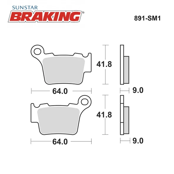 YARI METALİK ARKA FREN BALATASI / KTM / SX-F / 450cc / ARKA  / 2004-2005-2006-2007-2008-2009-2010-2011-2012-2013-2014-2015-2016-2017-2018-2019-2020-2021 - 2
