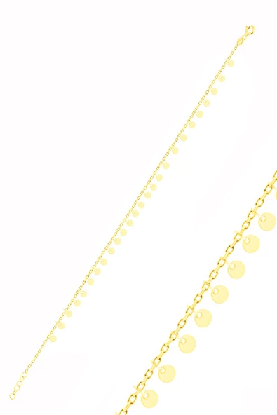 Gümüş altın yaldızlı pullu halhal SGTL10543GOLD