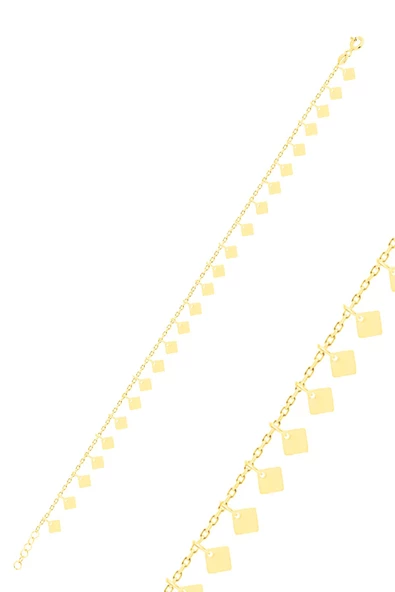 Gümüş altın yaldızlı dilim pullu halhal SGTL10542GOLD ürün görseli