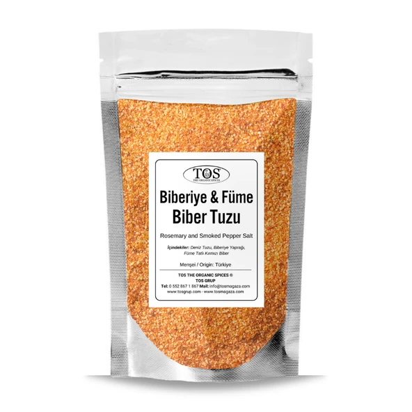 Biberiye ve Füme Biber Tuzu 500 gr (1. Kalite) Rosemary and Smoked Pepper Salt