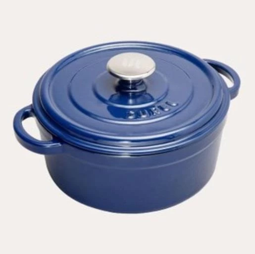 Sürel Degrade Koyu Mavi 28cm Yuvarlak Derin Demir Döküm Tencere - 2