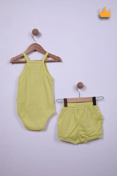 Babyhola %100 Pamuk İp Askılı Badi Şort Takım 3661 - 8