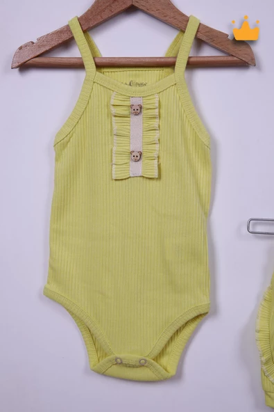 Babyhola %100 Pamuk İp Askılı Badi Şort Takım 3661 - 2