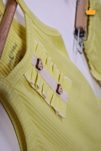 Babyhola %100 Pamuk İp Askılı Badi Şort Takım 3661 - 5