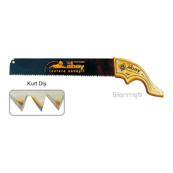 pilelistore Abay Kurt Diş El Testere 38 cm - Ahşap Sap