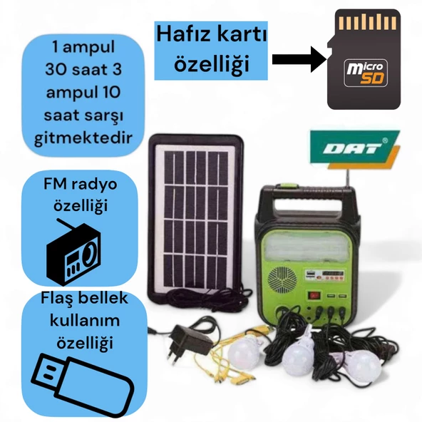 Gold Silver GS-902P Güneş Enerjili Solar Aydınlatma Sistemi