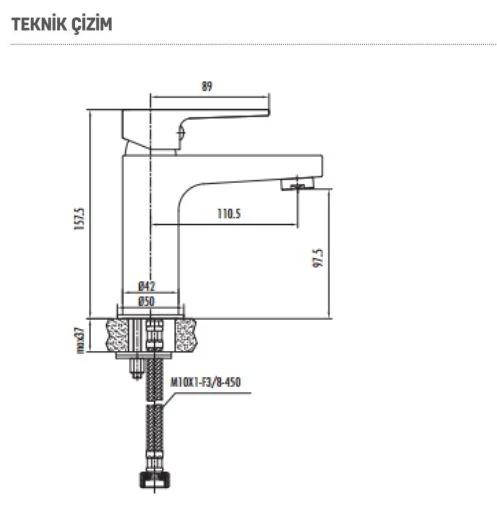 CREAVİT Sharp Lavabo Armatürü SR1500 - 2