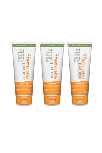 Panthenol Forte Milk %9 Aloe Vera Vücut Sütü 230 ml X3 Adet