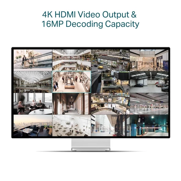 Tp-Link VIGI NVR2016H-16P 16 Kanal NVR (H.265+4K (2CH 8MP-16CH 1MP) PoE 90W - Resim 6