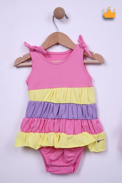 Babyhola Kız Bebek Bandanalı Elbise Badi 5435 - 2