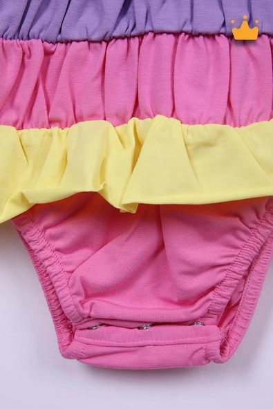 Babyhola Kız Bebek Bandanalı Elbise Badi 5435 - 4