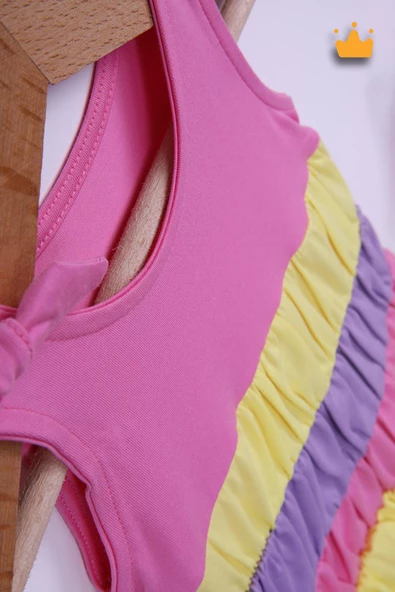 Babyhola Kız Bebek Bandanalı Elbise Badi 5435 - 5