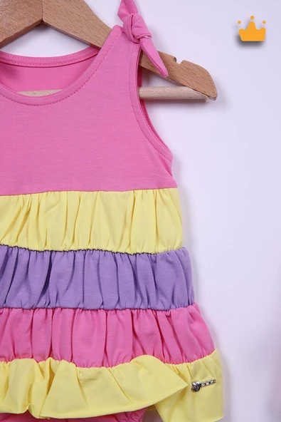 Babyhola Kız Bebek Bandanalı Elbise Badi 5435 - 3