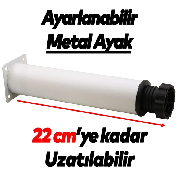 Ayarlanabilir Mobilya Kanepe Konsol Koltuk Metal Destek Yükseltici Beyaz Ayağı Ayakları 20 Cm 8 Adet - 2