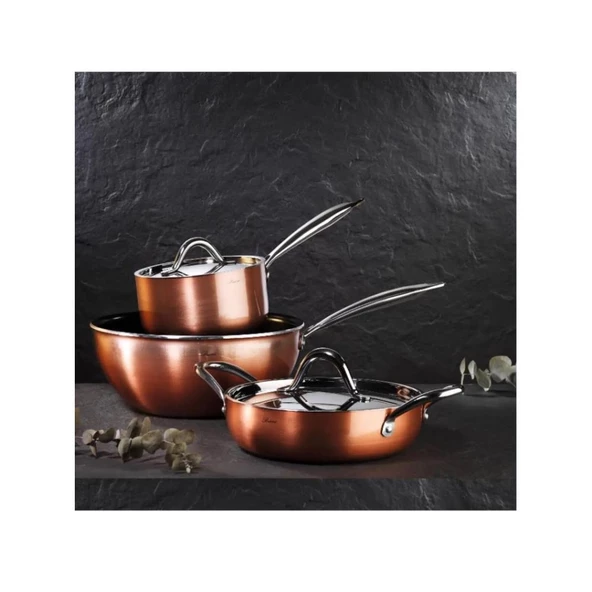 Brioni Copperfield 24 Cm Basık İndüksiyon Tencere CPF-123 - 2