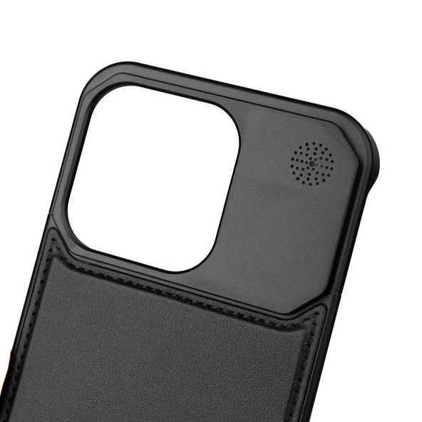 iPhone 15 Pro Kılıf Magsafe Şarj Özellikli Mekanizmalı Koku Hazneli Mostar Kapak - 4