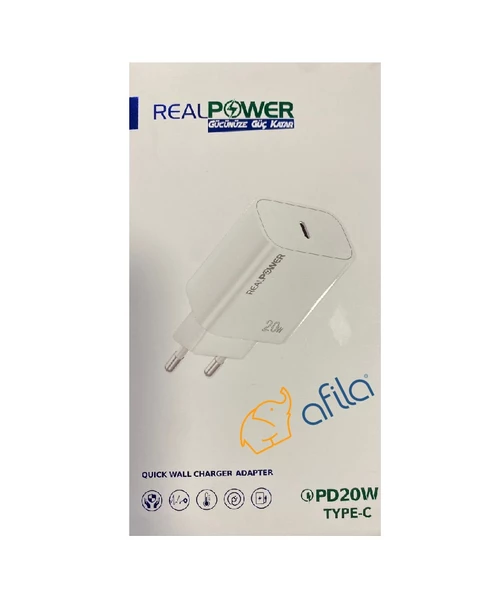 RealPower 20W İphone Type-C Adaptör Başlık PD20W (5V-3A, 9V-2.22A, 12V-1.67A)