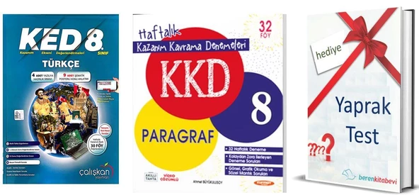 Çalışkan 8. Sınıf  KED Türkçe + Kurmay KKD Paragraf + Yaprak Test Hediye