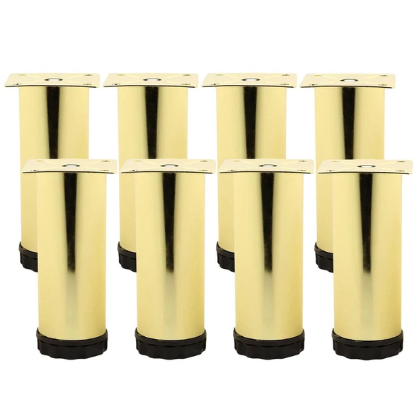Ayarlanabilir Dolap Mobilya Kanepe Baza Koltuk Metal Destek Yükseltici Ayağı 10 cm Gold Ayakları 8 Adet - Resim 6