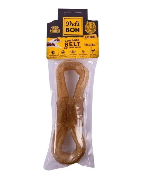 DELİBON DERİ EL İŞİ KEMİK KEMER MODEL NATUREL 15CM