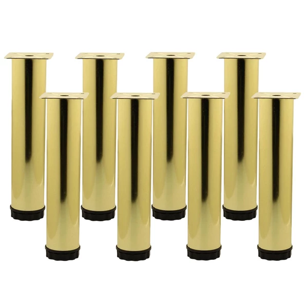 Ayarlanabilir Mobilya Kanepe Baza Koltuk Metal Destek Yükseltici Gold Ayağı Ayakları 25 cm 8 Adet - Resim 6