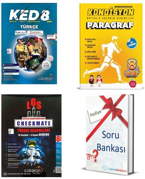 Çalışkan 8. Sınıf KED Türkçe+Checkmate Türkçe+Newton Kondisyon Paragraf+ Türkçe + Soru B. Hediye