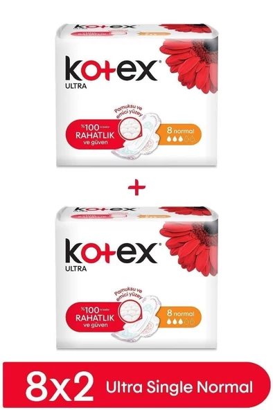 Kotex Ultra Single Normal Ped 8'li X 2