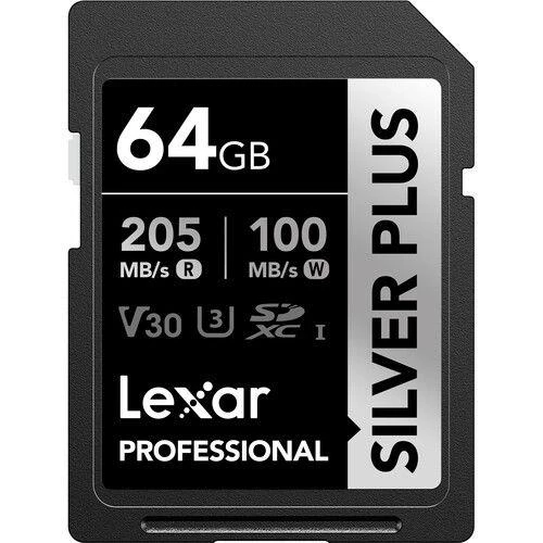 Lexar Professional 64GB 205 MB/s Silver Plus SDXC Hafıza Kartı