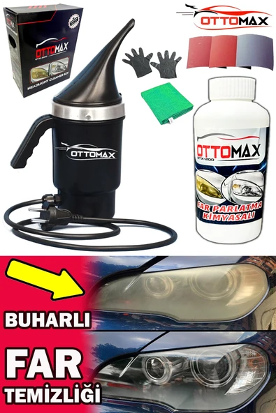 OTTOMAX Far Temizleme Seti Buharlı Oto Far Parlatma Buhar Makinesi Araç Far Temizleme - 2