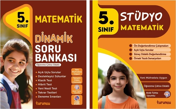 Tudem 2025 5. Sınıf Matematik Stüdyo + Dinamik Soru Bankası Seti 2 Kitap Yeni Müfredat
