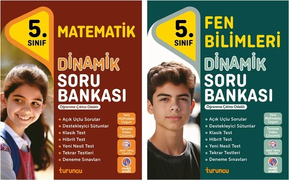 Tudem 2025 5. Sınıf Matematik + Fen Bilimleri Dinamik Soru Bankası Seti 2 Kitap Yeni Müfredat