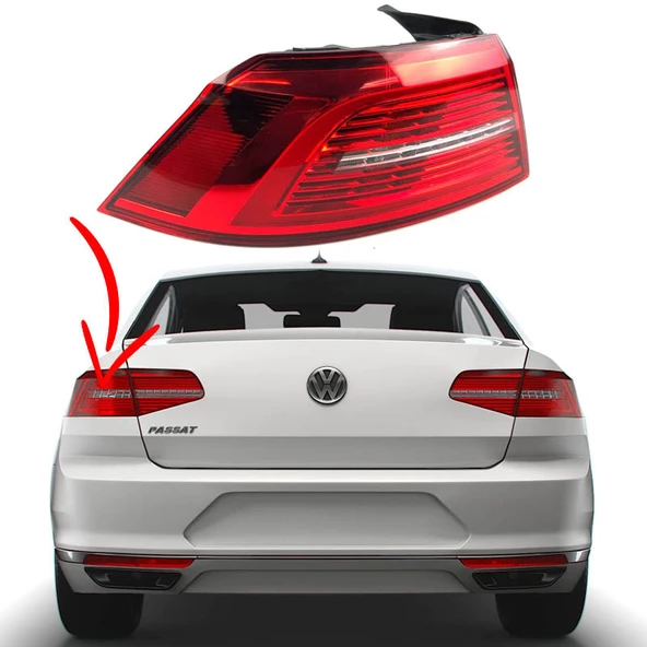Volkswagen Passat B8 2015-2019 Highline Sol Dış Stop Led - 3G5945207C - 2