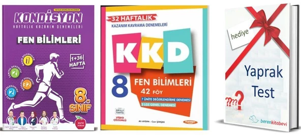 Kurmay 8. Sınıf KKD Fen Bilimleri + Newton Kondisyon Fen Bilimleri +Yaprak Test  Hediye