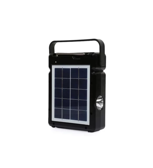 Nns NS-2730LS Solar Güneş Panelli Radyolu Bluetooth Hoparlör LED Fenerli Kamp Lambası 2xAmpul - 2